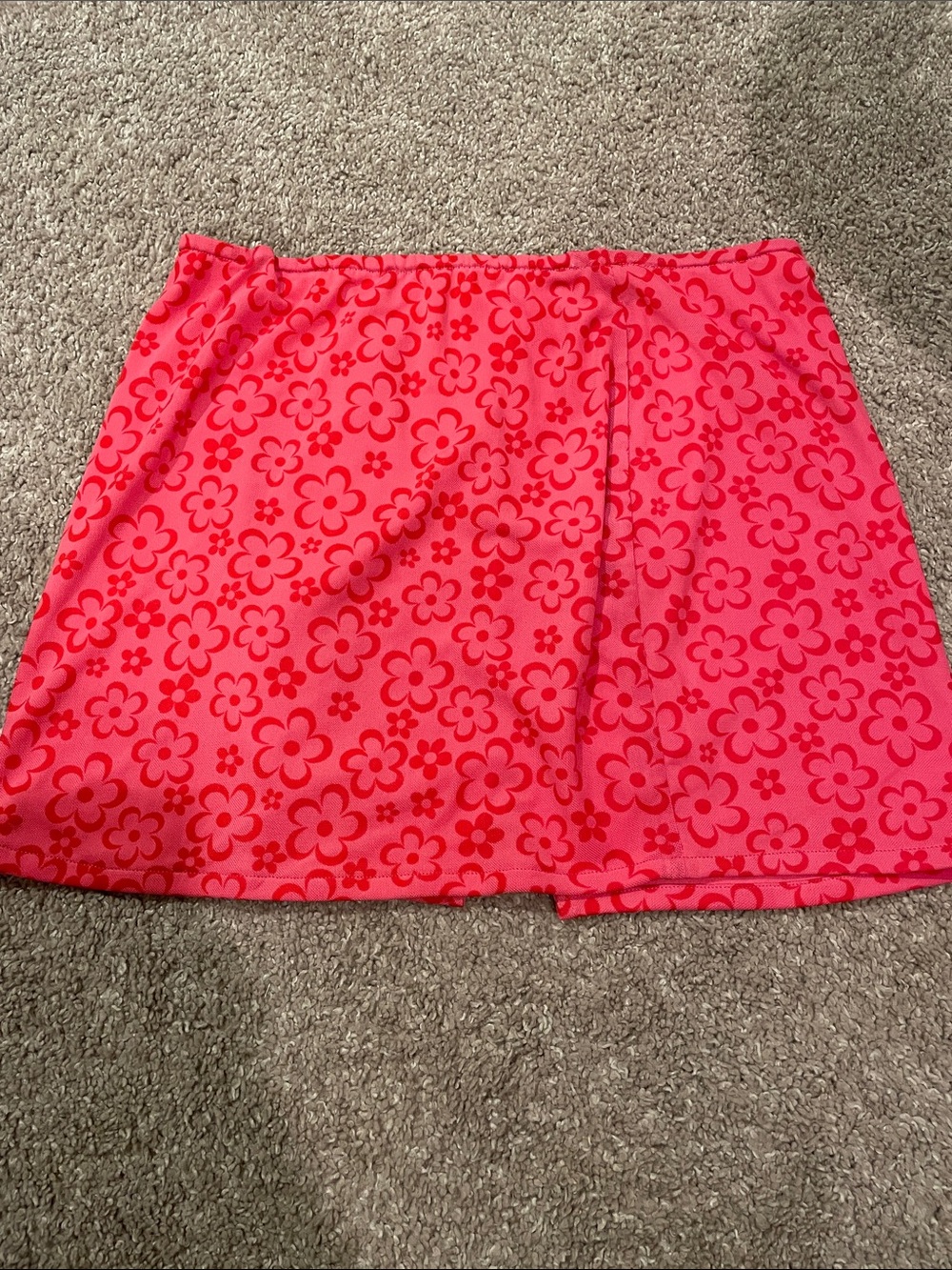 Pink Floral A-Line Mini Skirt